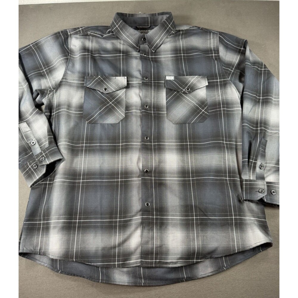 Dixxon Flannel Shirt Mens 3x O'Rourke Sturgis Exclusive Black Grey Plaid Snap